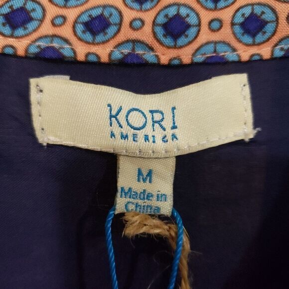 KORI America Blue with Orange and blue Print Trim NWT - Picture 7 of 8